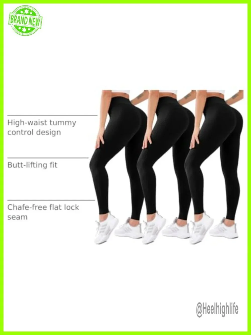 3 Pack High Waisted Butt Lift Women's Yoga Pants Non See-Through Workout